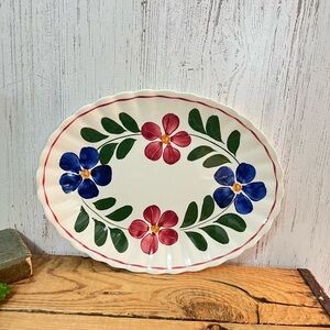 Vintage flower platter Blueridge southern potteries plate